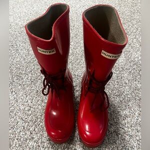 Hunter faux lace up rubber boots